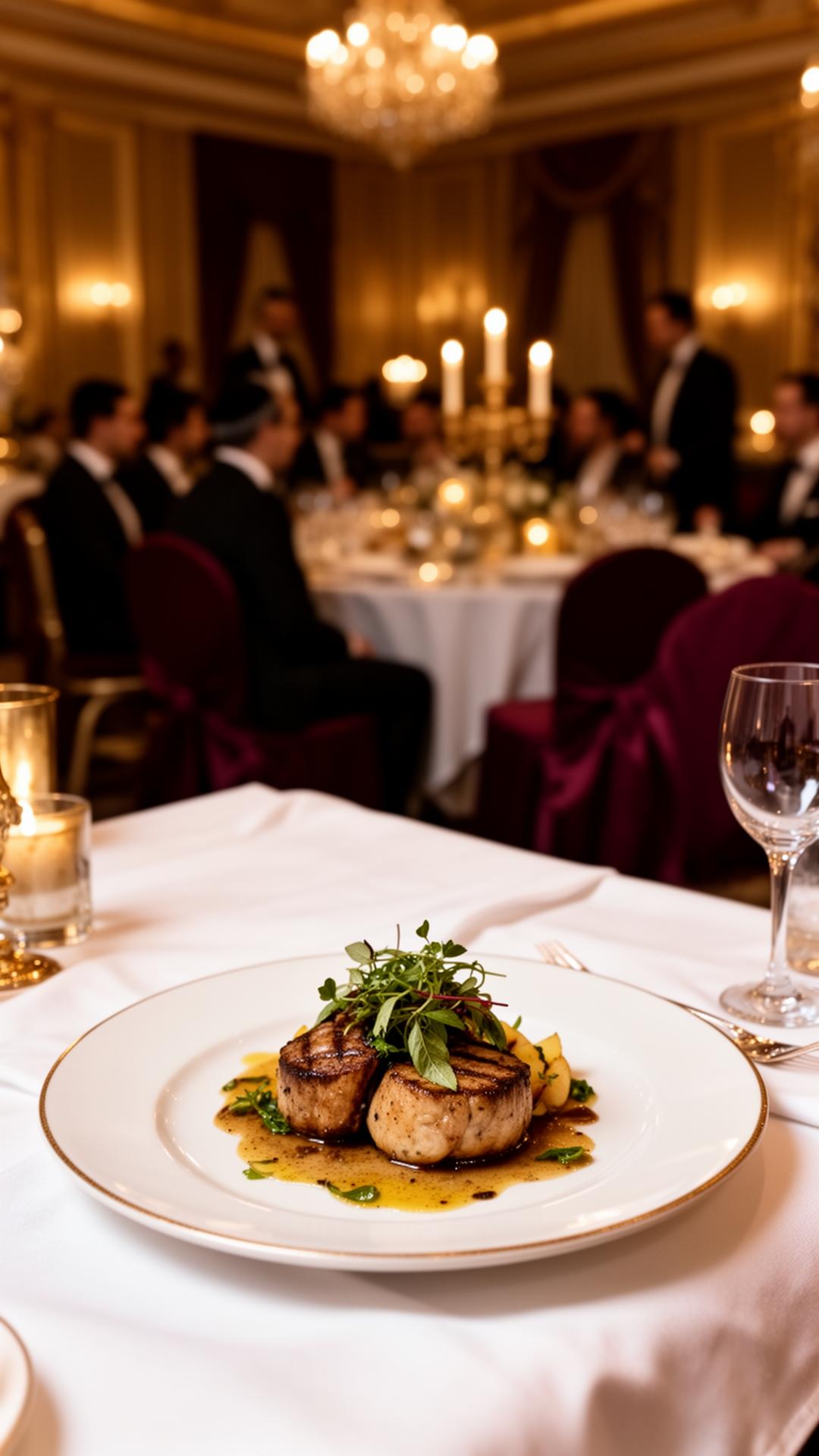 Elegant Weiss Catering event with plated dish and guests